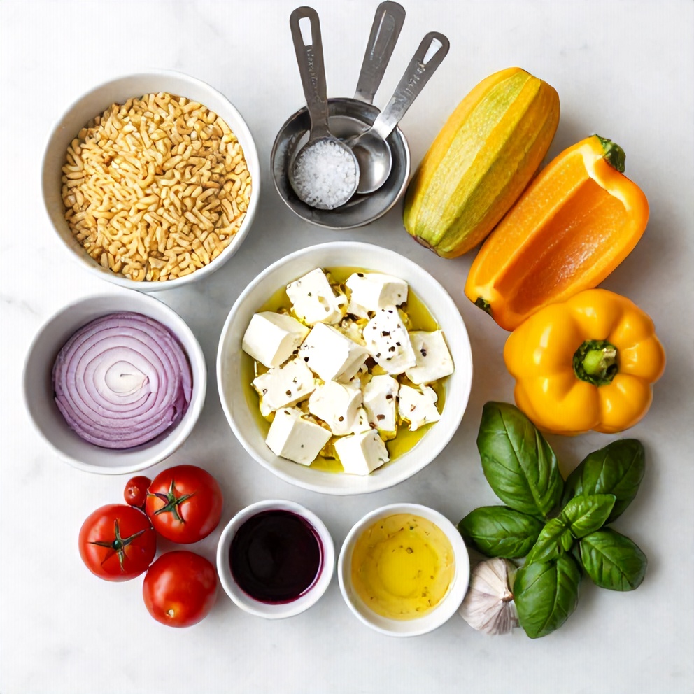 Raw Ingredients for Easy Farro Salad