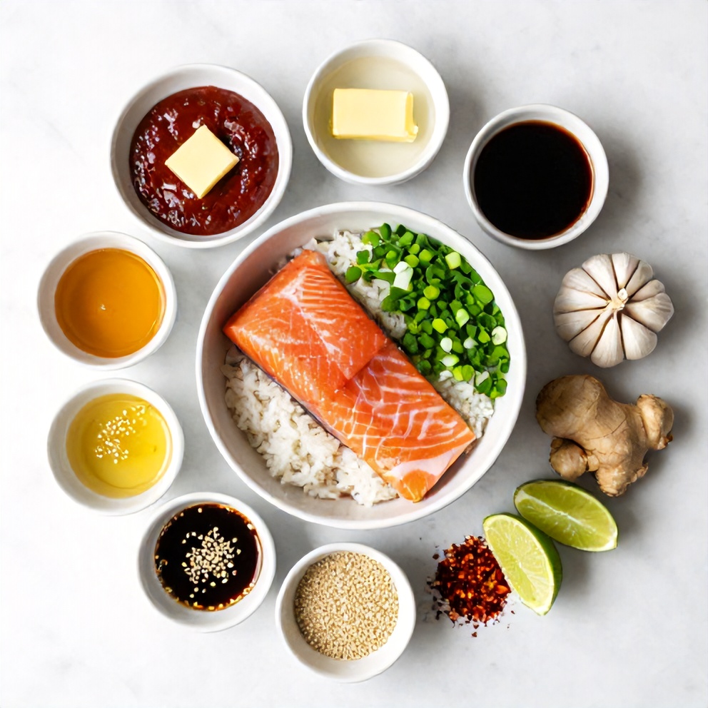 Gochujang Butter Salmon Rice Bowl Ingredients