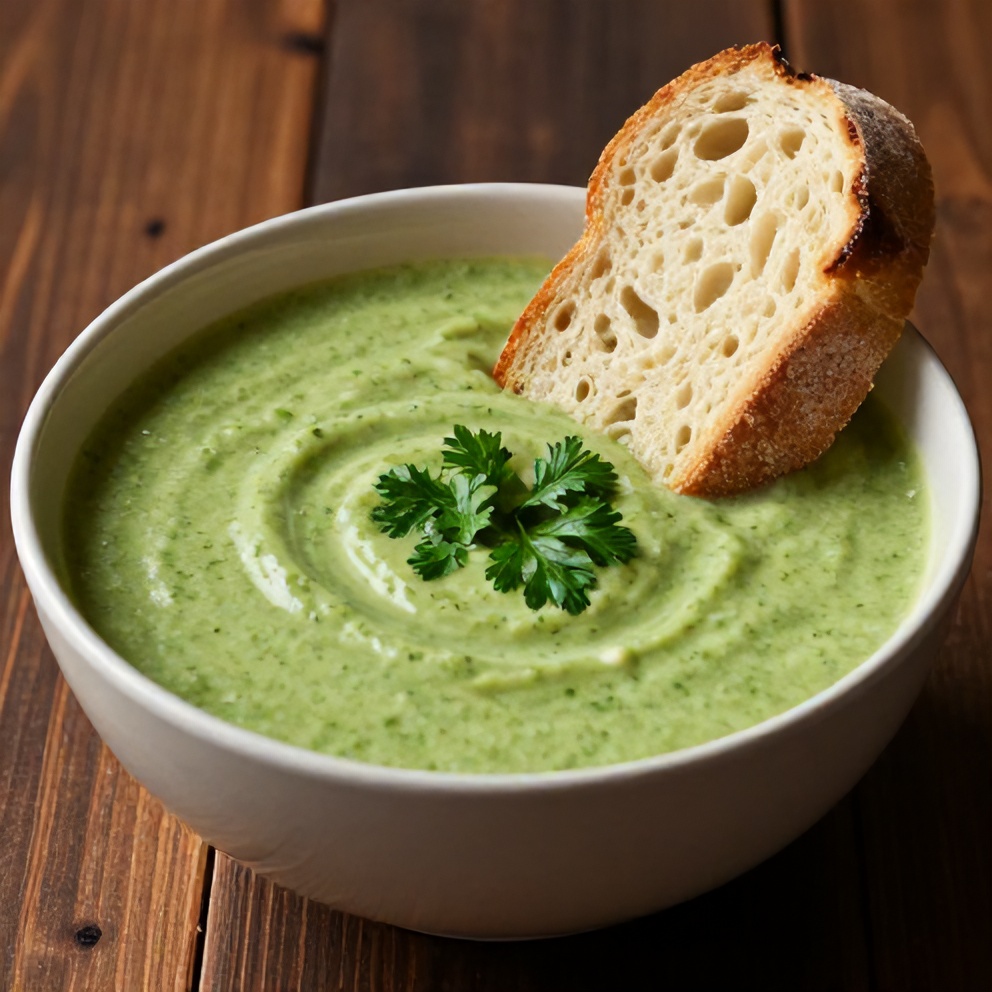Bowl of Green Vegetable Soup