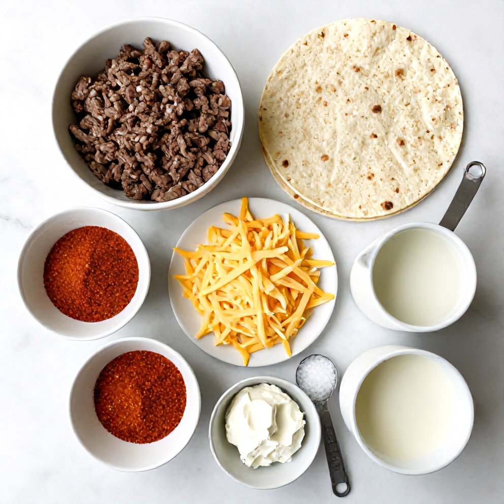 Raw Ingredients for Keto Beef Crunchwraps