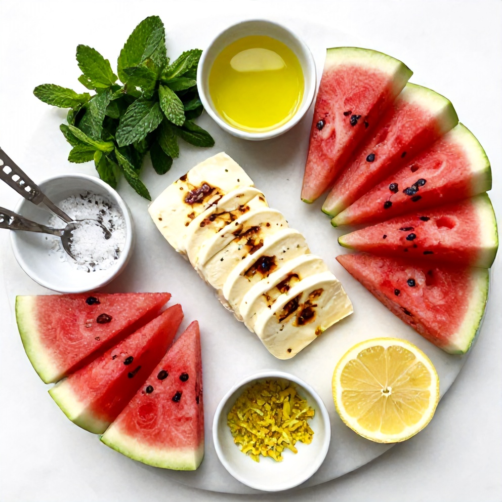 Keto Halloumi Watermelon Salad Ingredients