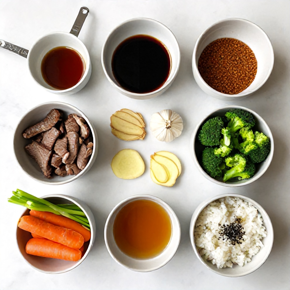 Korean BBQ Steak Rice Bowls Ingredients