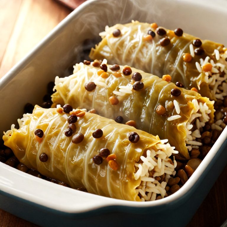 Easy Lentil and Rice Stuffed Cabbage Rolls