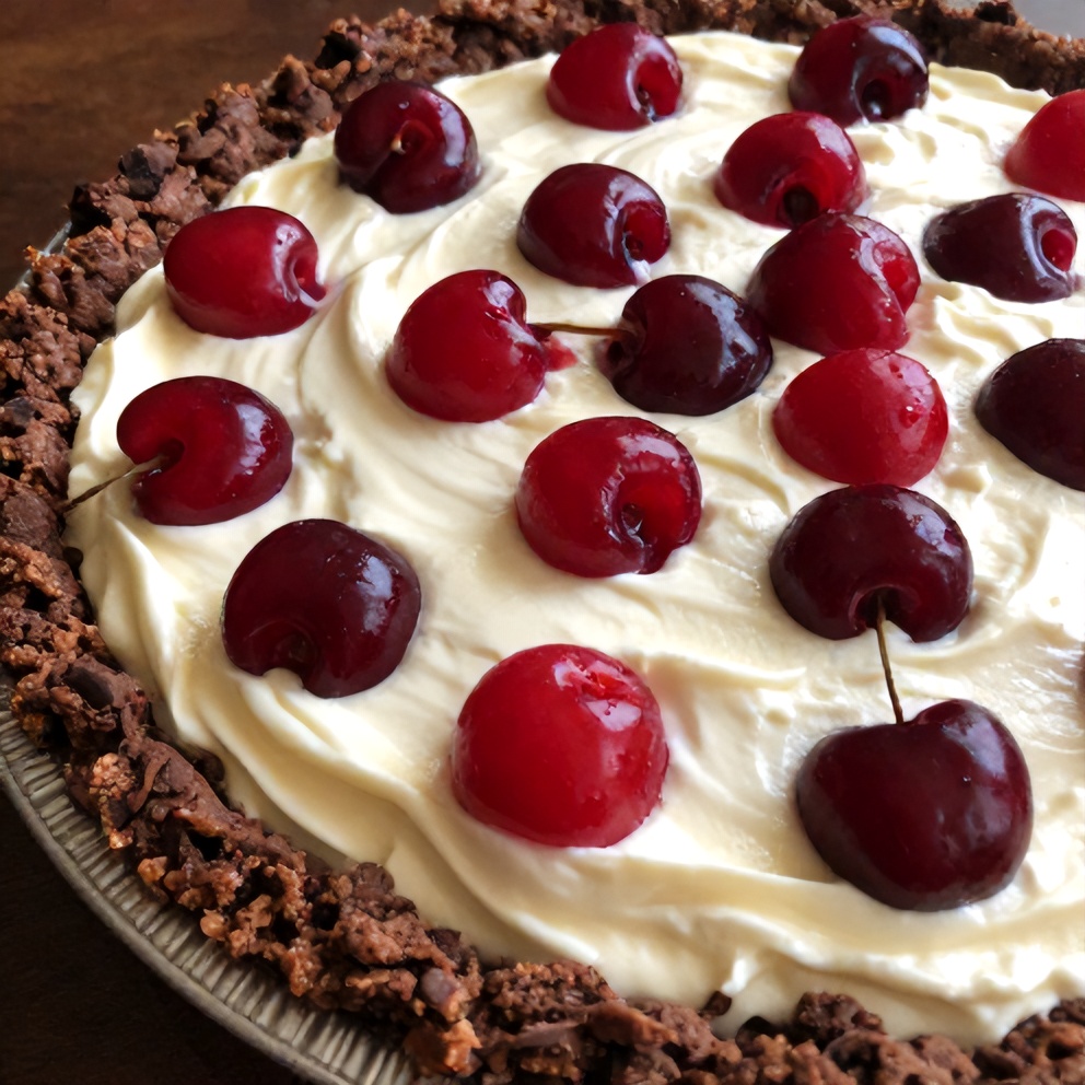 Easy No-Bake Chocolate Cherry Cream Pie