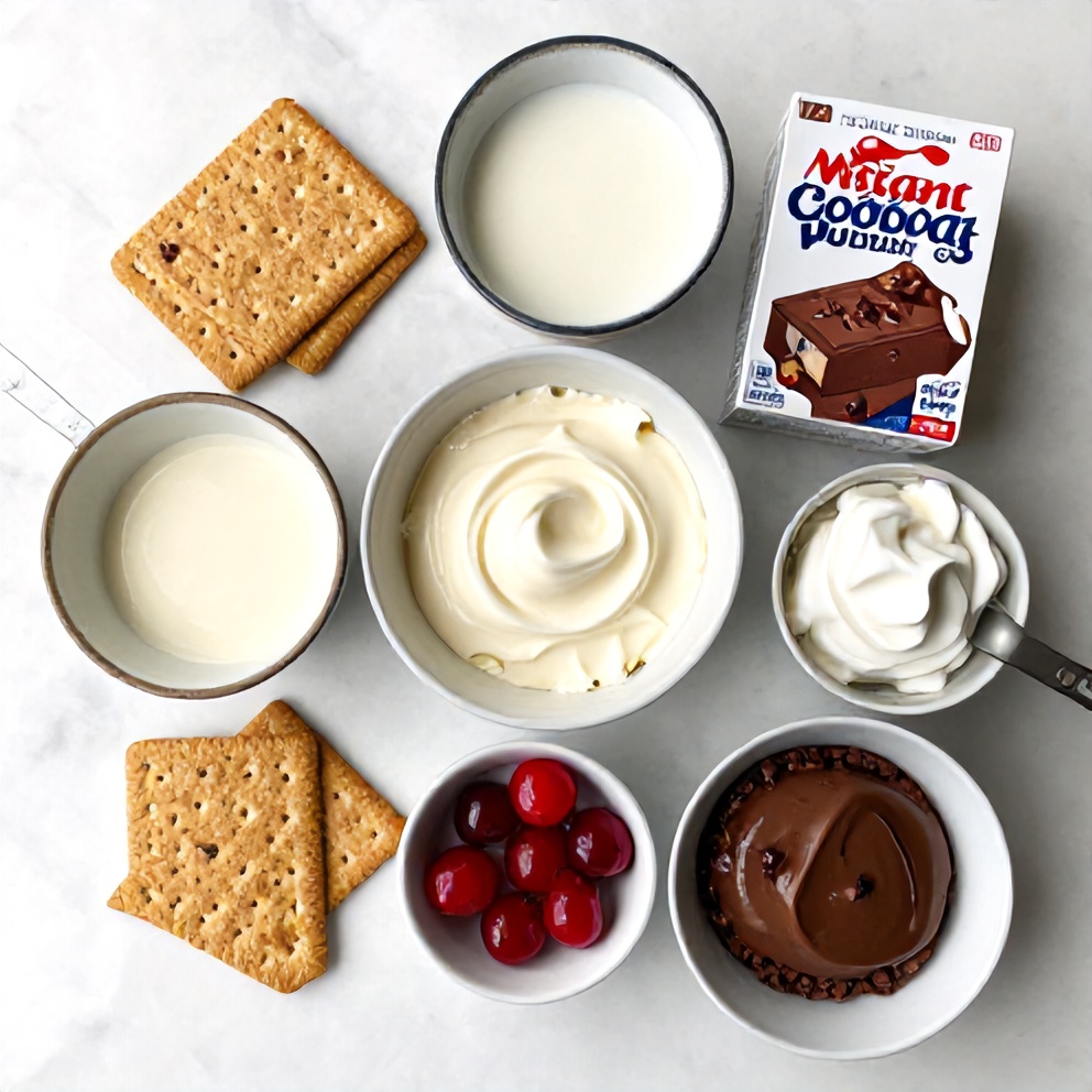 No-Bake Chocolate Cherry Cream Pie Ingredients