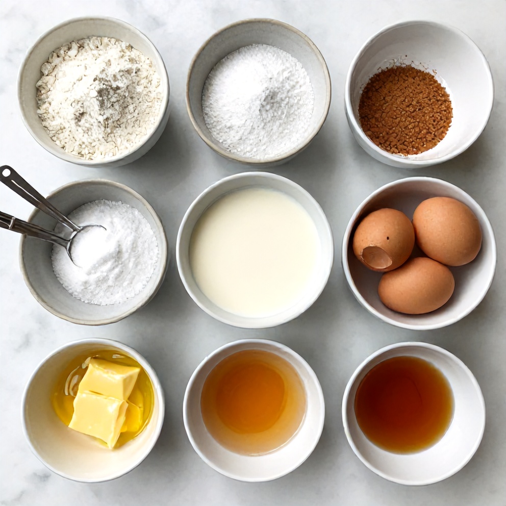Pancake taco ingredients on a marble counter