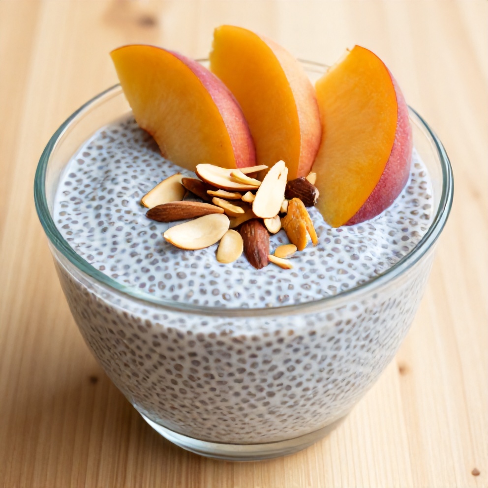 Easy Peach Chia Pudding Ready to Serve