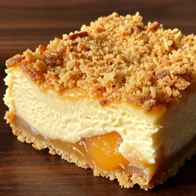 Easy Peach Cobbler Cheesecake Bars