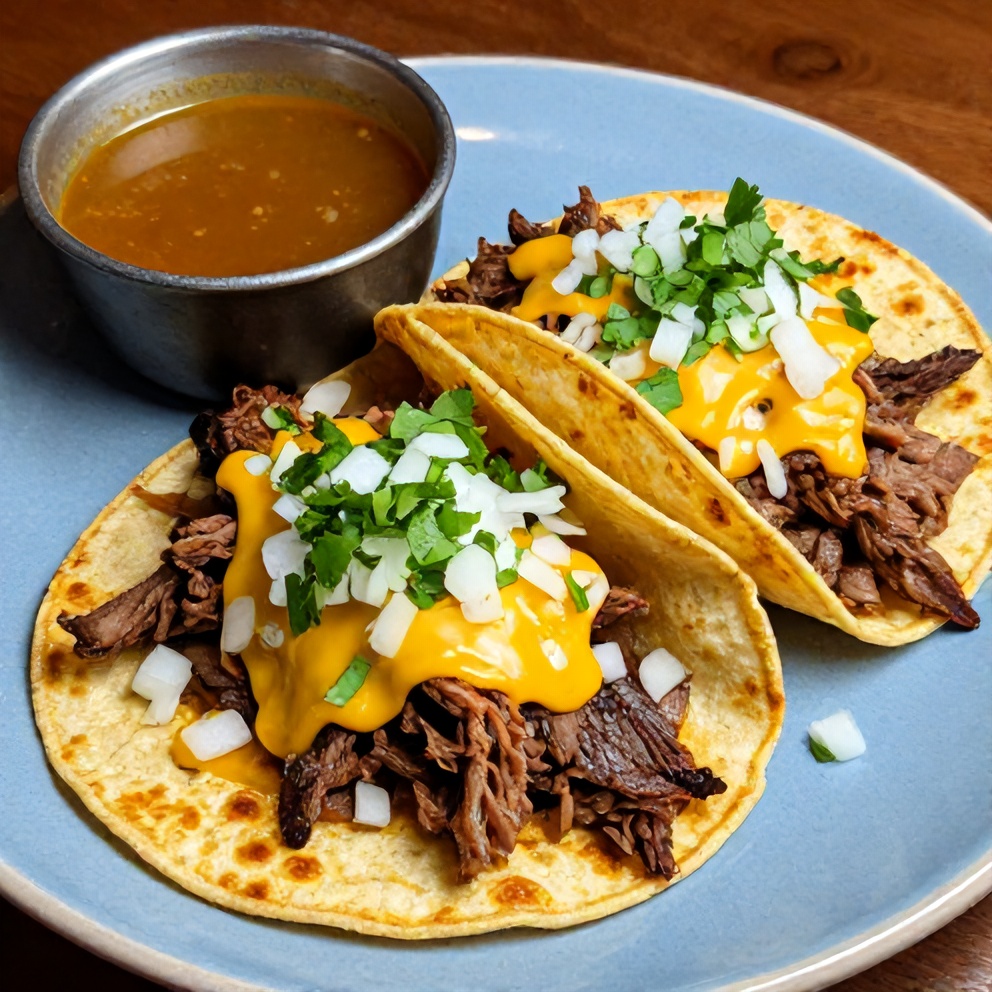 Plated Pot Birria Tacos