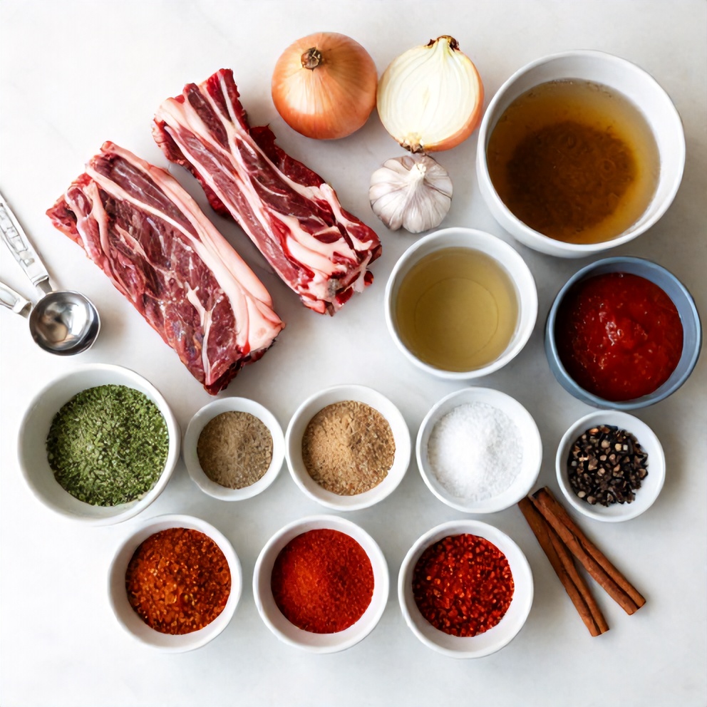 Raw ingredients for Pot Birria Tacos