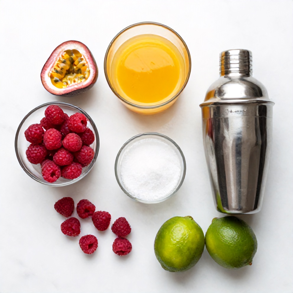 Raspberry Passionfruit Tequila Sour Ingredients