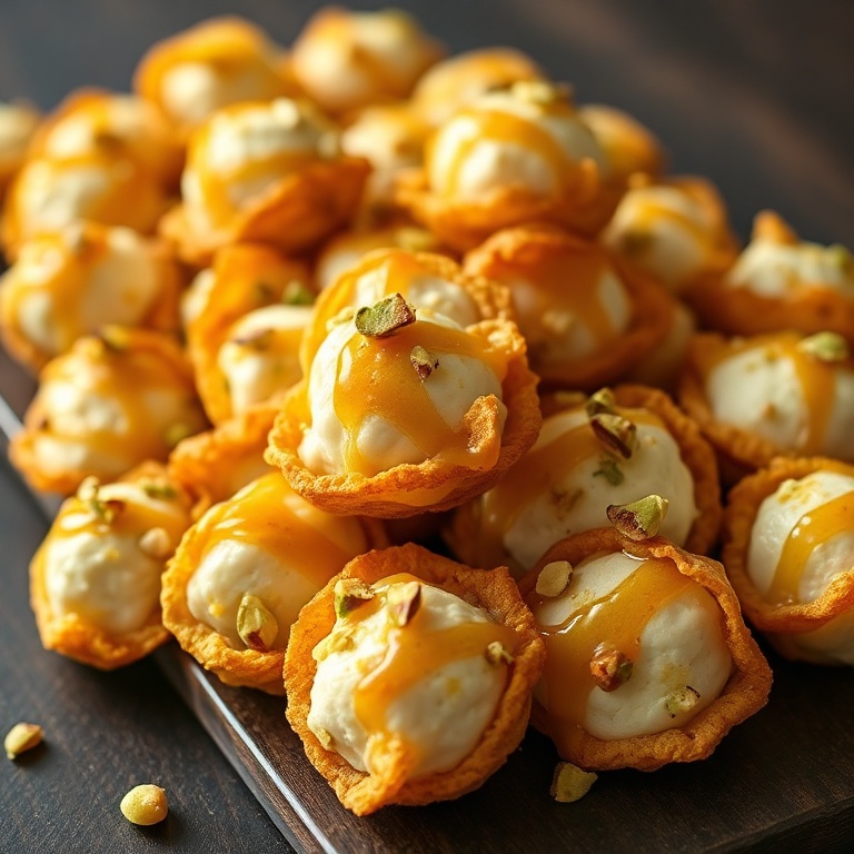 Easy Ricotta Pistachio Honey Bites
