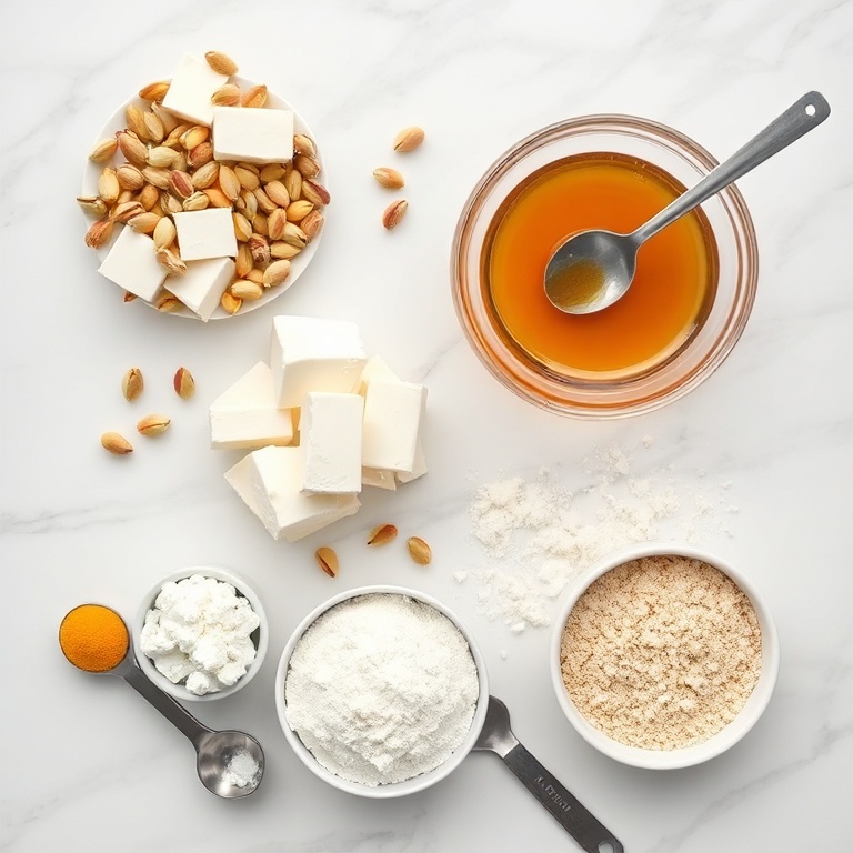 Ingredients for Easy Ricotta Pistachio Honey Bites