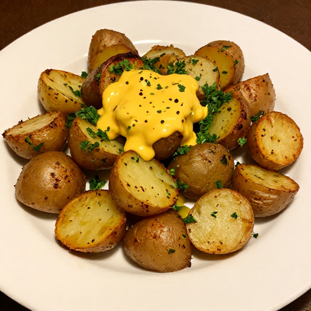 Plated Easy Roasted Potato Salad with Fresh Herbs