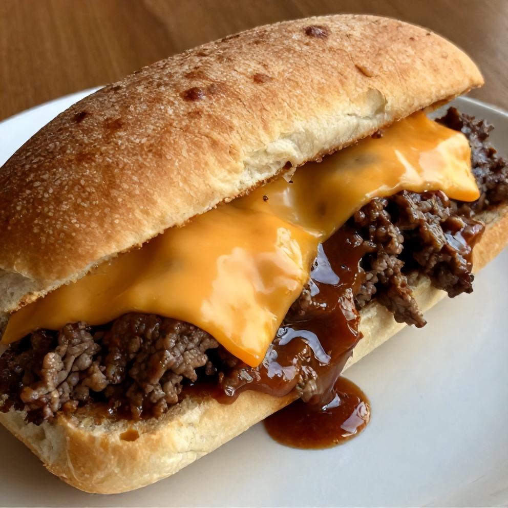 Easy Slow Cooker Beef and Cheddar Sandwiches