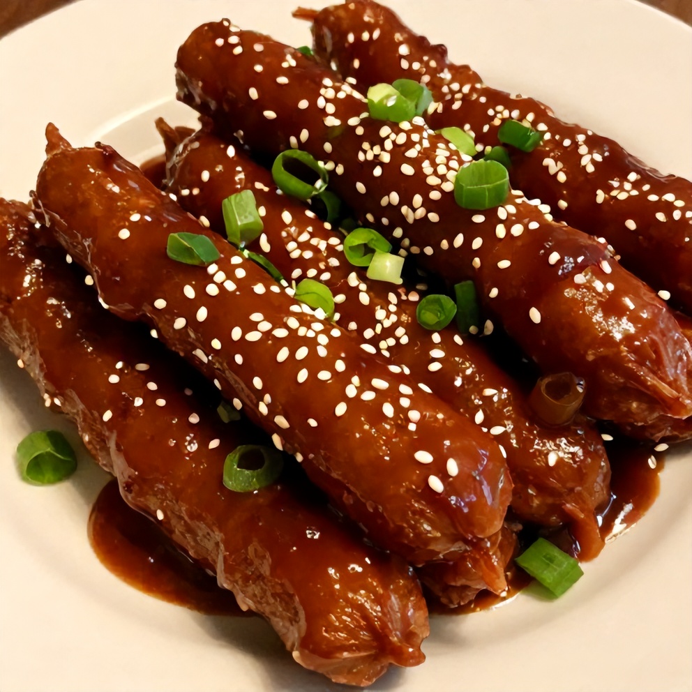 Plated Little Smokies in BBQ Sauce