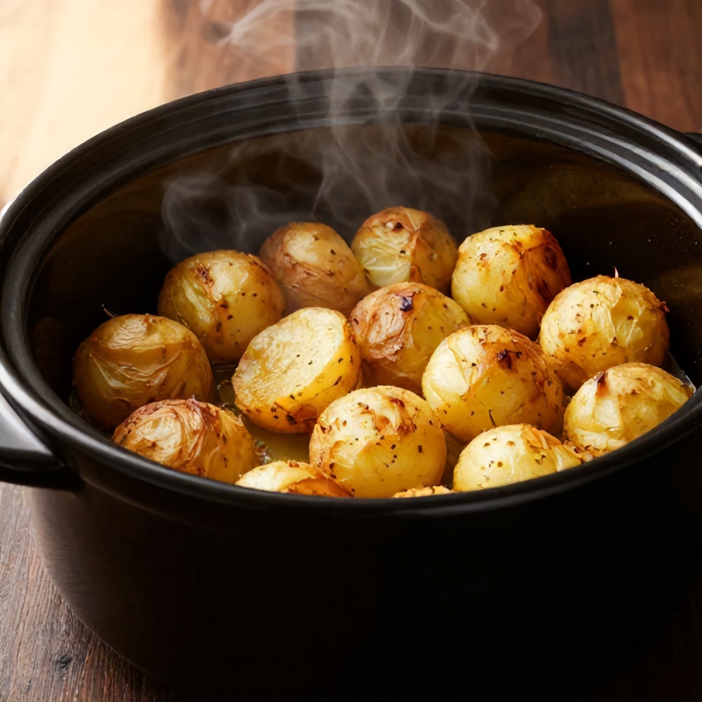 easy slow cooker loaded baked potatoes