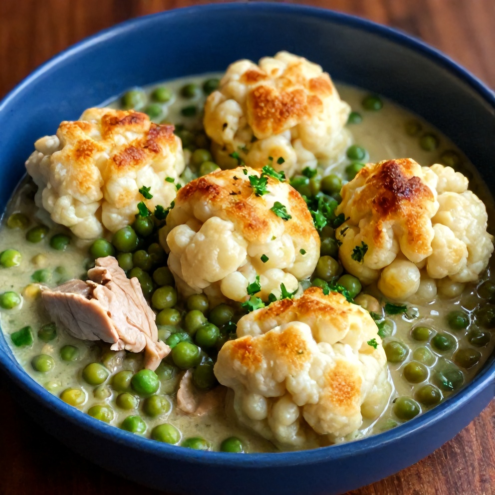 Southern Peas and Dumplings served in a bowl