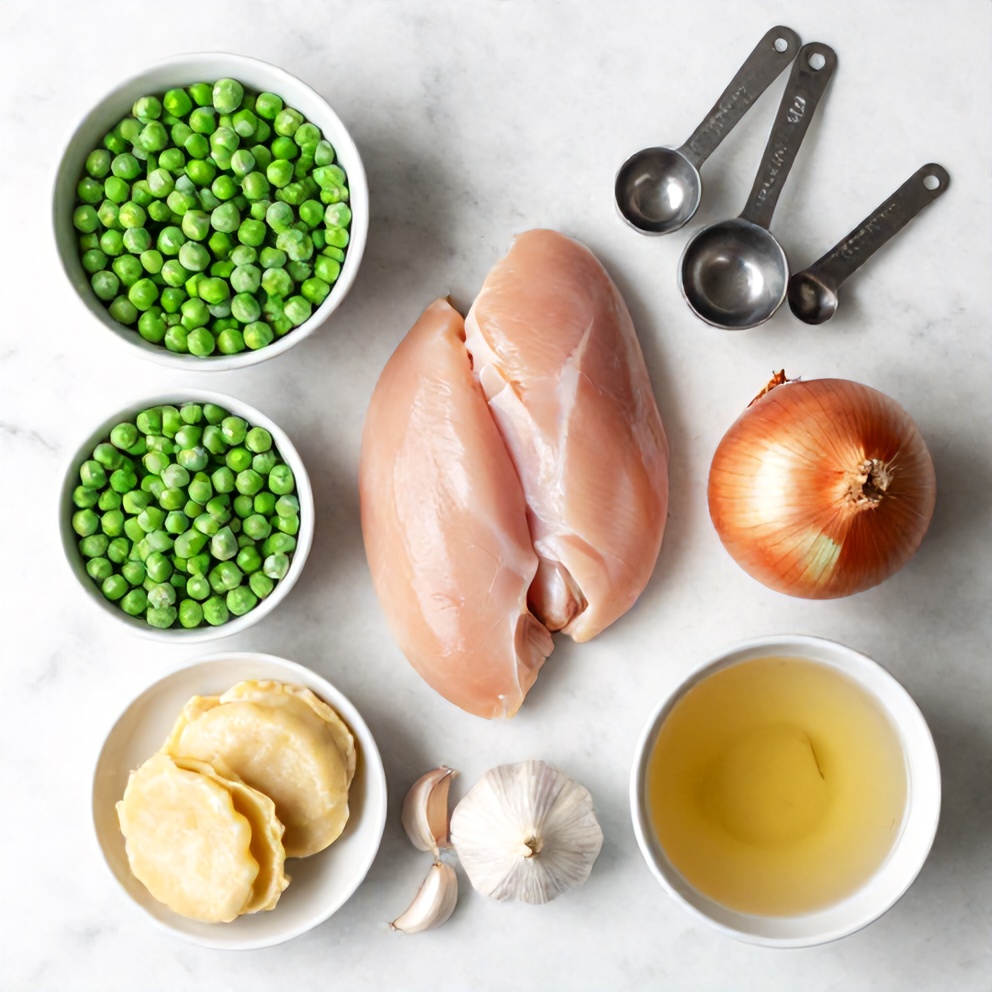 Raw ingredients for Southern Peas and Dumplings
