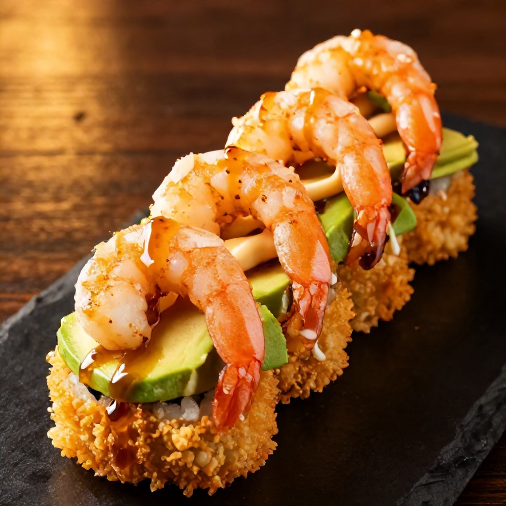 Easy Spicy Shrimp Sushi Stacks