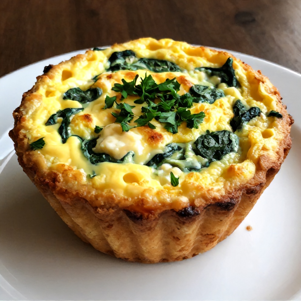 Plated Spinach and Feta Egg Muffins