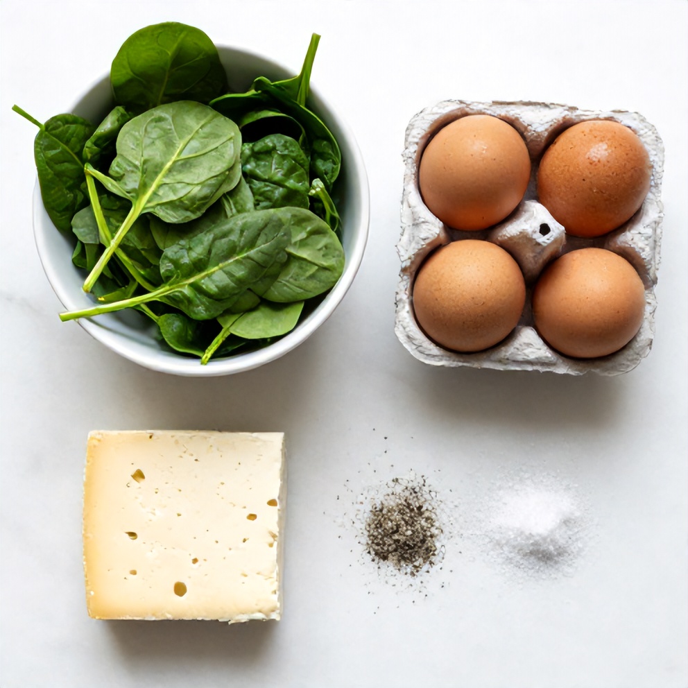 Raw Ingredients for Spinach and Feta Egg Muffins