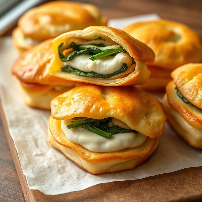 Easy Spinach Ricotta Puff Pastry Snacks