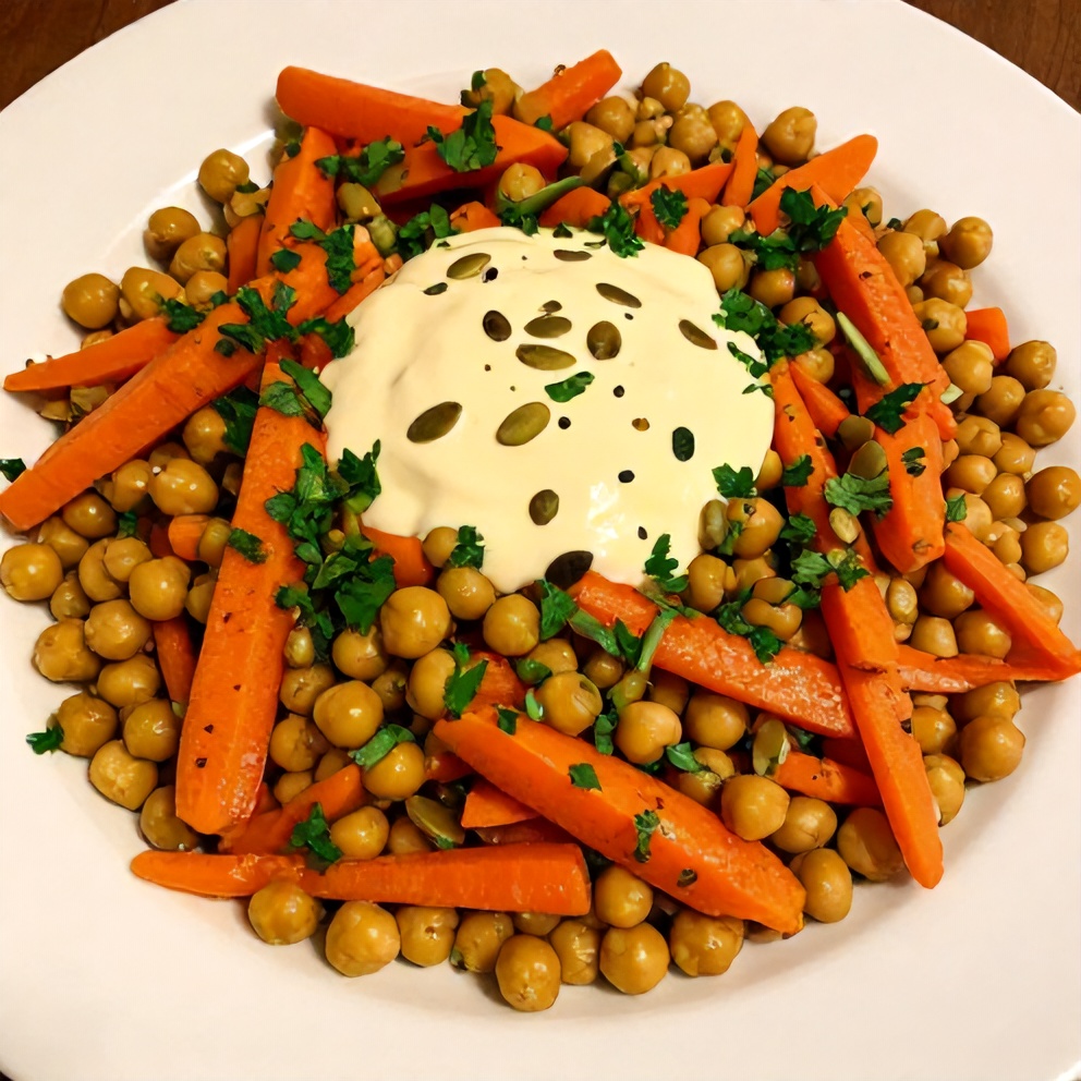 Easy Spring Carrot and Chickpea Salad with Lemon Dressing