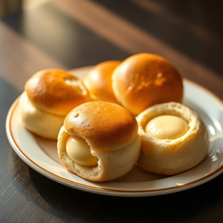 Easy Stovetop Custard Cream Buns