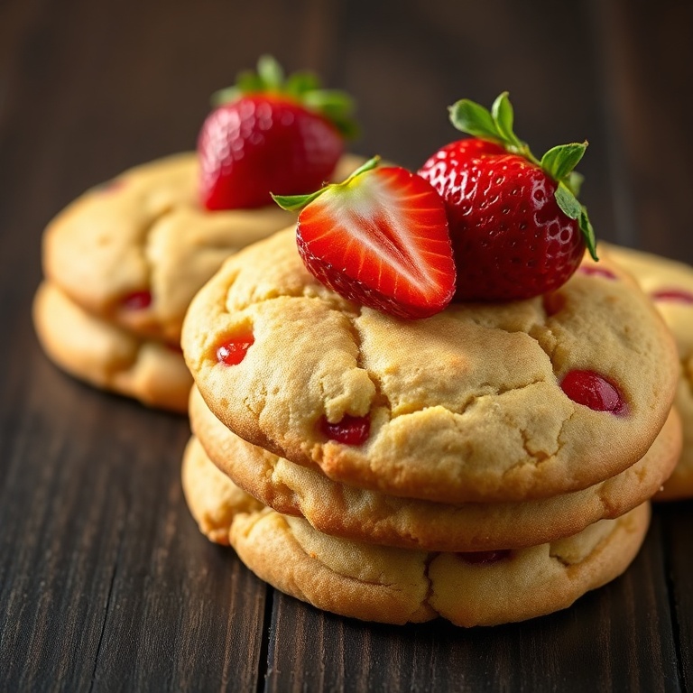 easy strawberry chamomile shortbread cookies