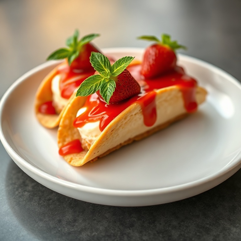 Finished Strawberry Cheesecake Tacos