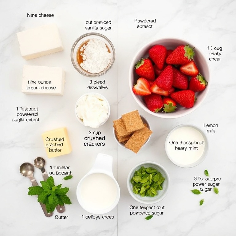 Raw ingredients for Strawberry Cheesecake Tacos