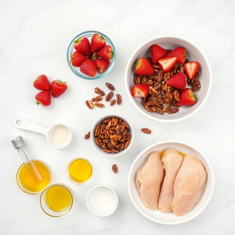 Ingredients for Easy Strawberry Pecan Chicken Salad