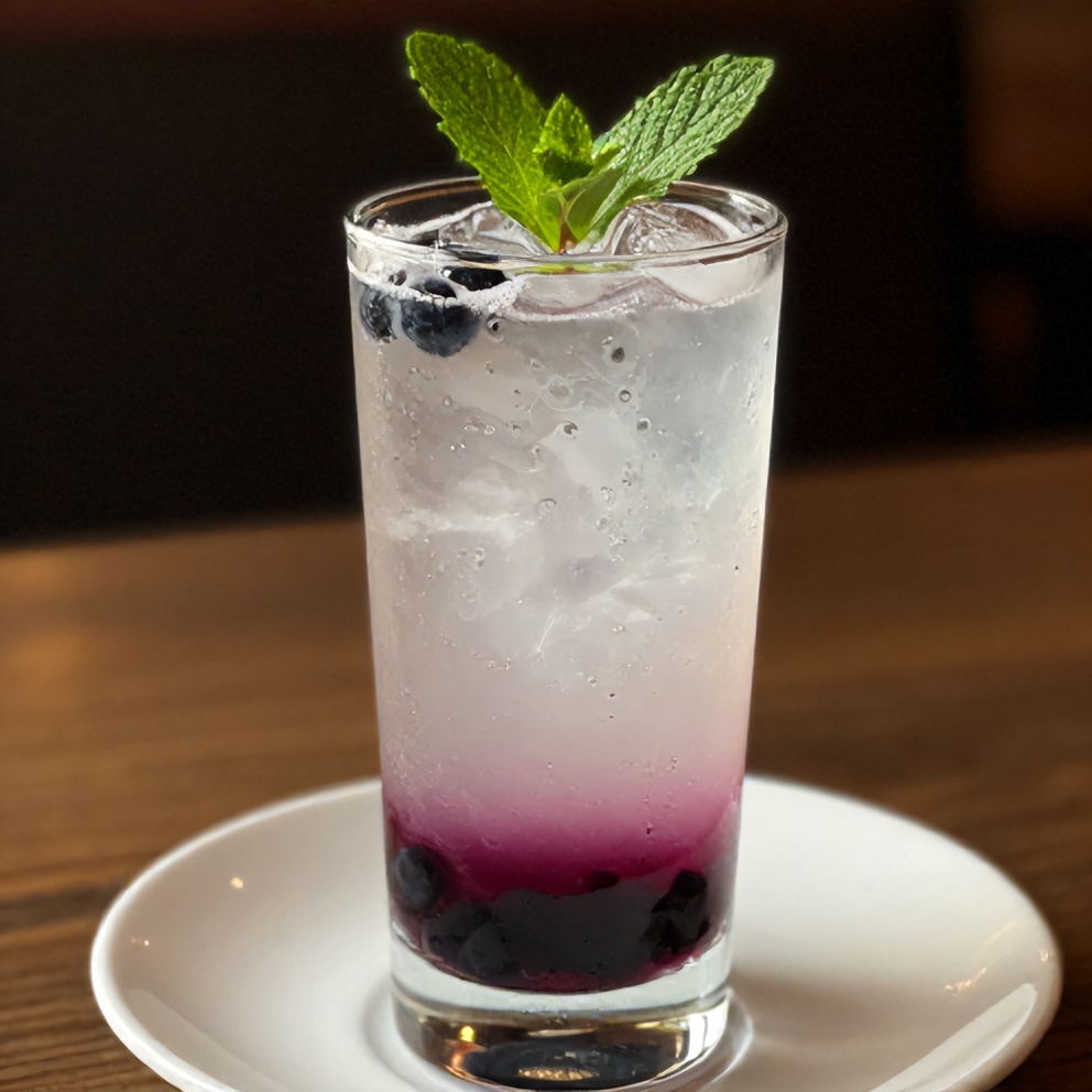 Italian Cream Soda with Blueberry Syrup