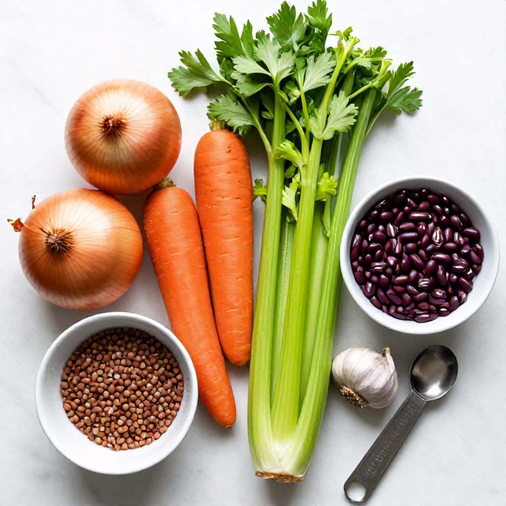 Raw Ingredients for Easy Summer Minestrone Soup
