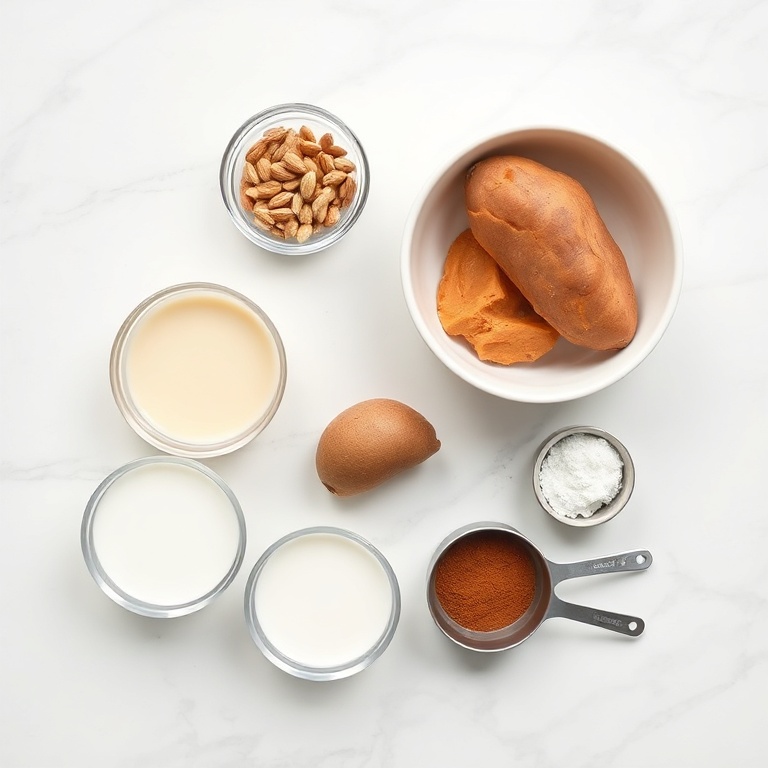 Ingredients for Easy Sweet Potato Breakfast Bowl with Almond Butter