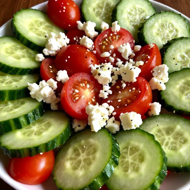 fresh cucumber tomato feta salad