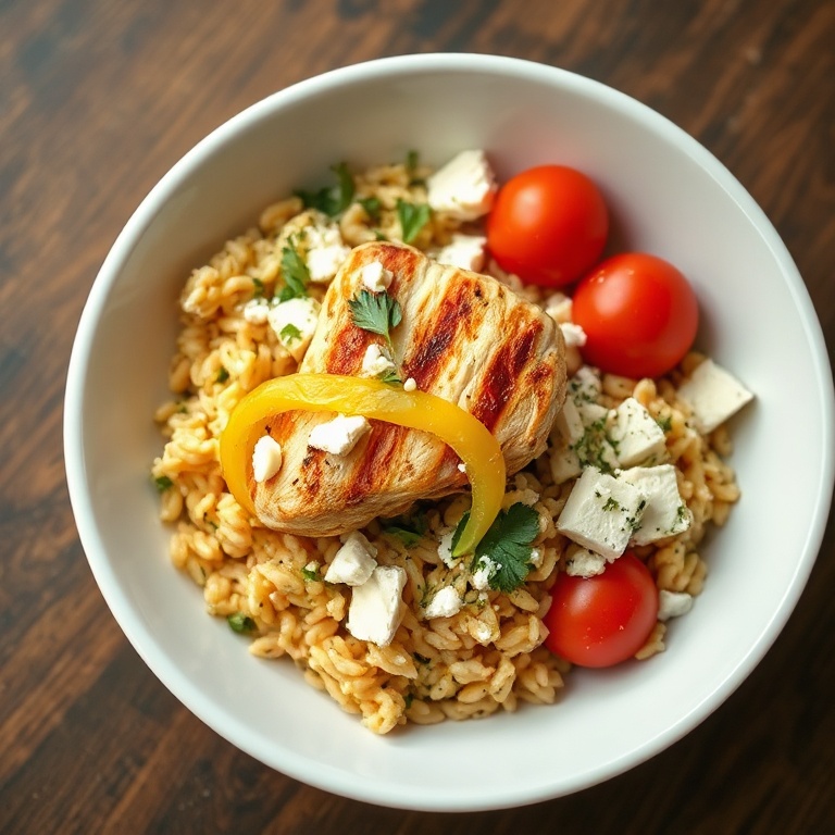Greek Chicken Power Bowls with Lemon Orzo