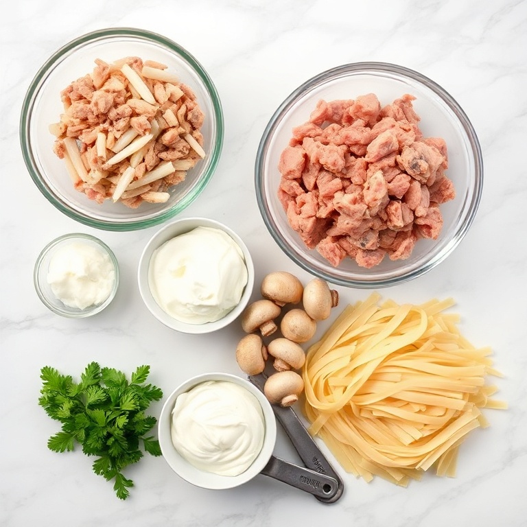 Ingredients for Ground Turkey Stroganoff