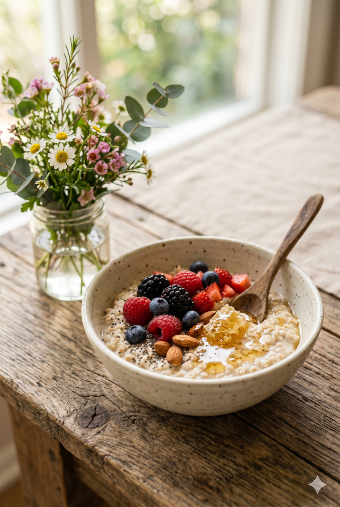 healthy natural breakfast - overnight oats recipe