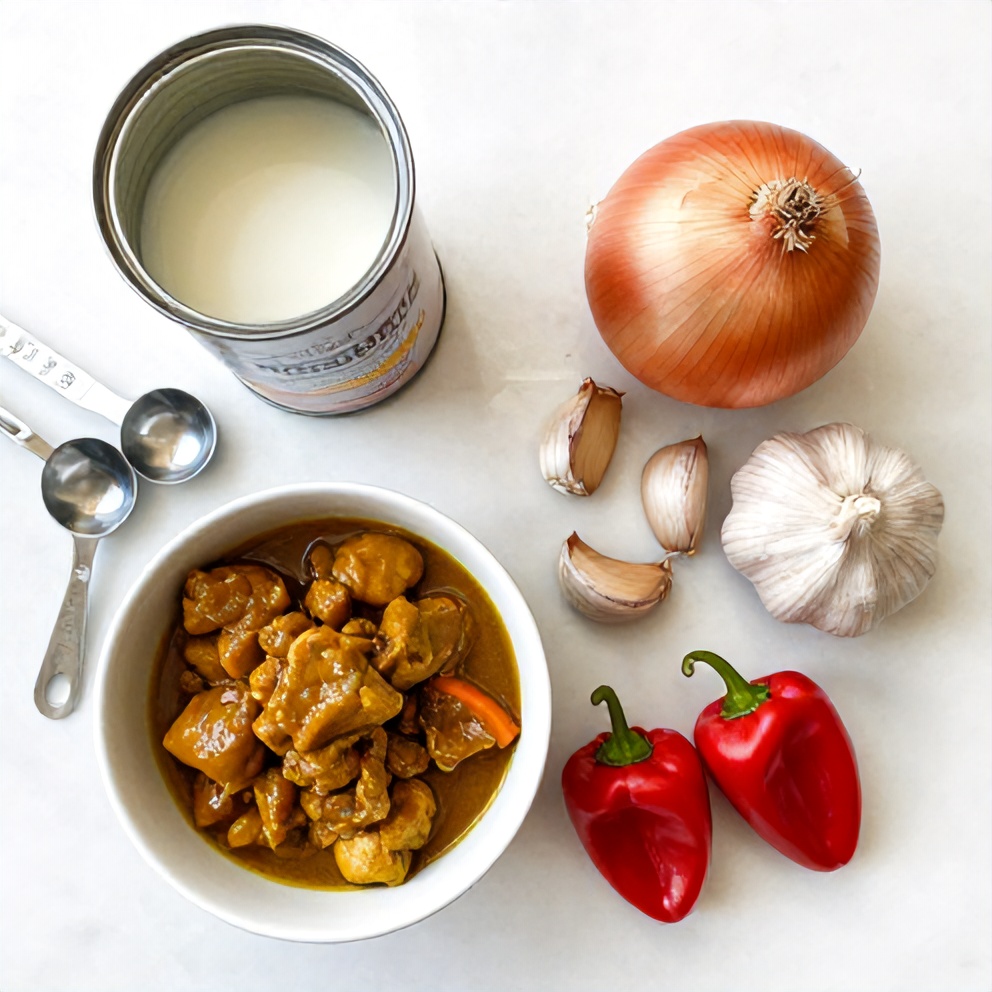 Raw Ingredients for Jamaican Curry Chicken