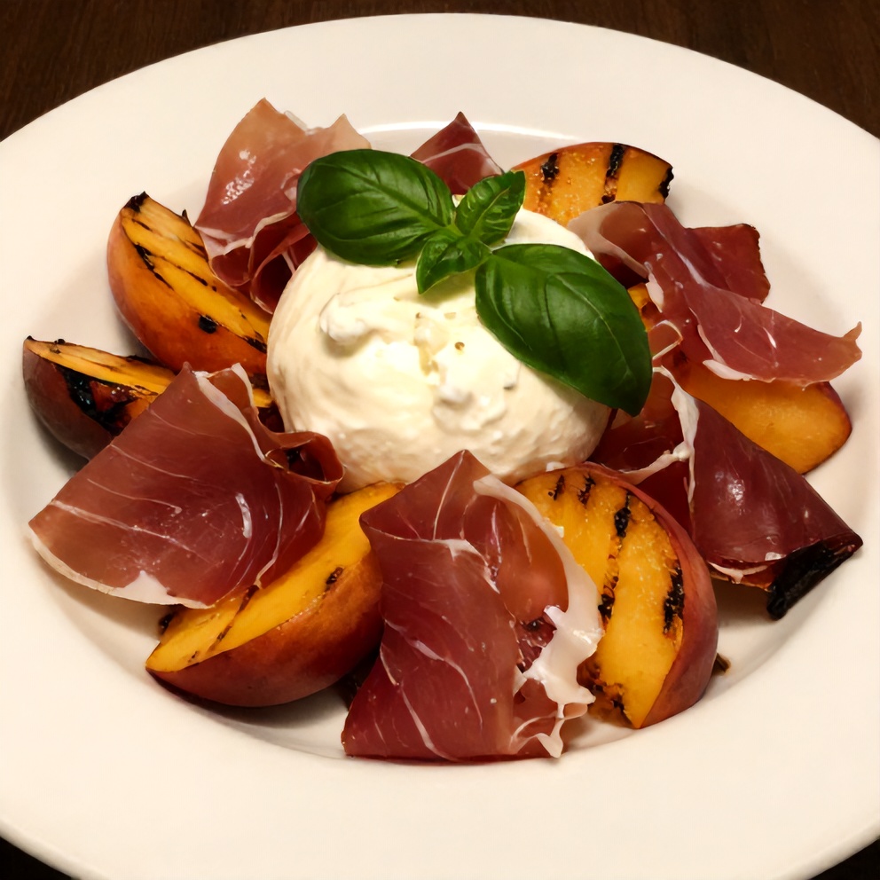 Cozy Mediterranean Grilled Peach Salad