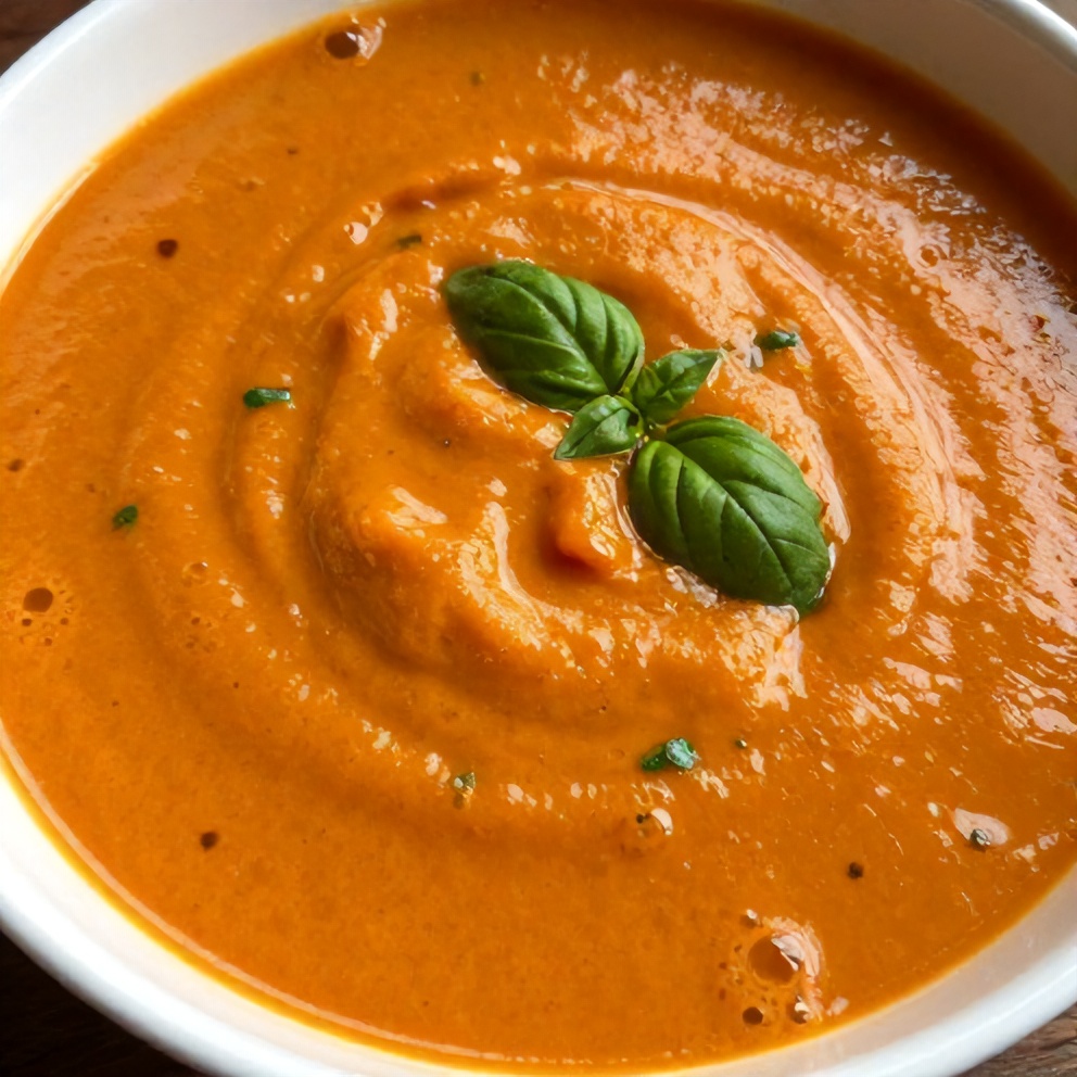 Mediterranean Tomato and Roasted Pepper Soup