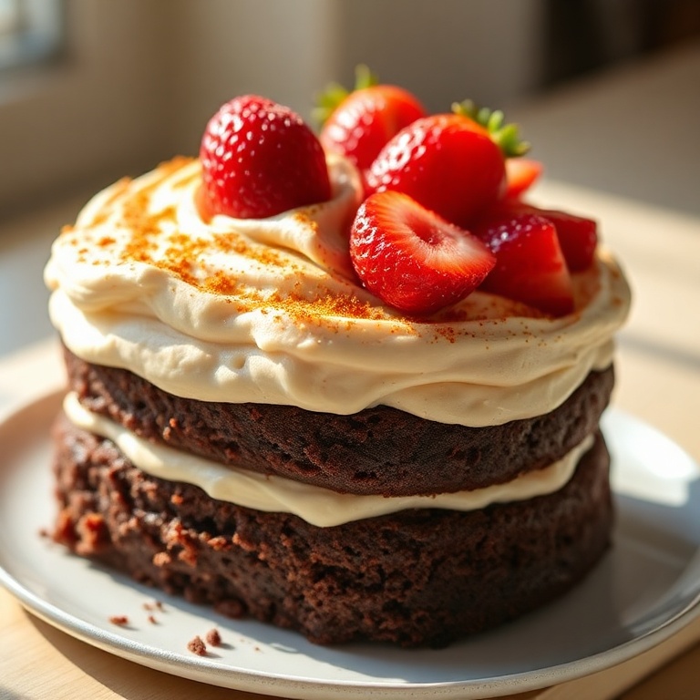 Moist Strawberry Chocolate Cake