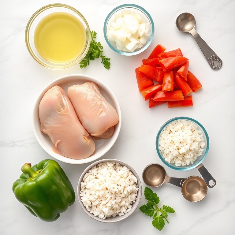 Ingredients for One-Pan Caribbean Chicken and Rice