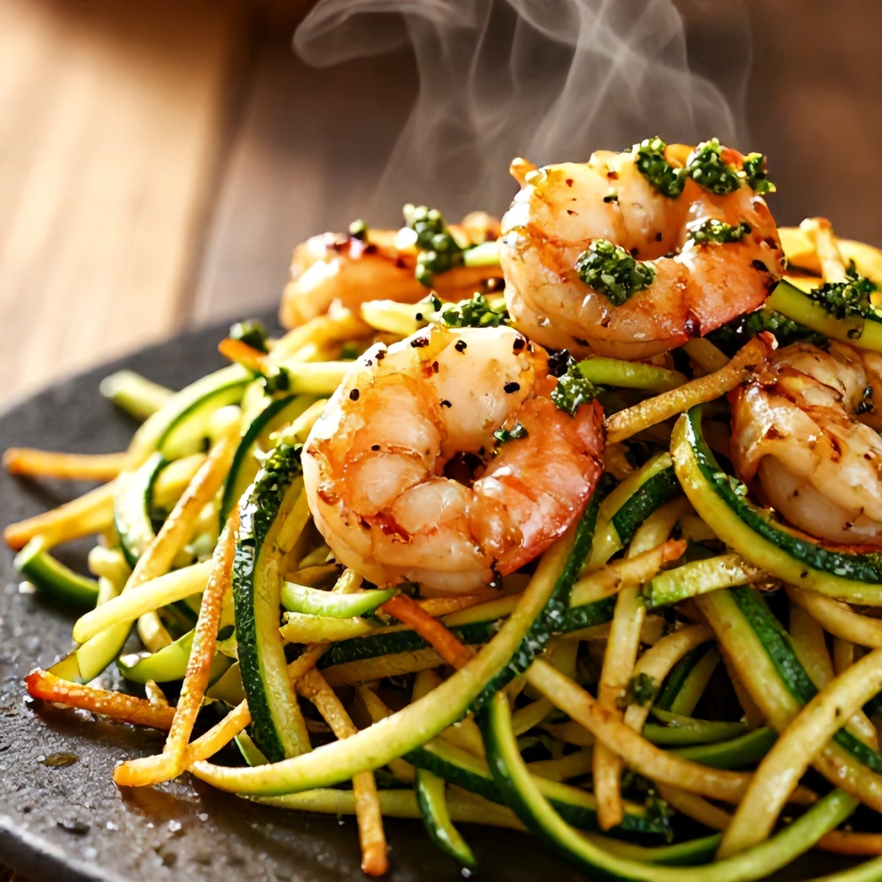Quick Zucchini Noodles with Pesto