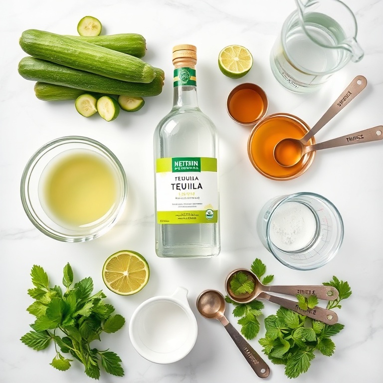 Ingredients for Refreshing Cucumber Margarita for Summer
