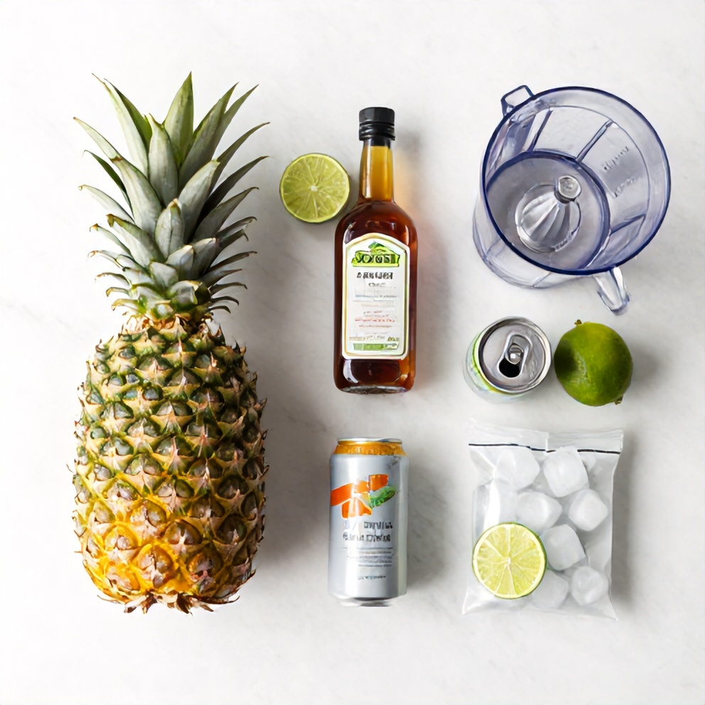 Raw Ingredients for Pineapple Margarita Mocktail