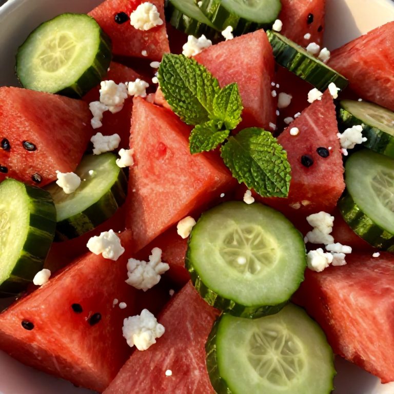 refreshing watermelon cucumber salad