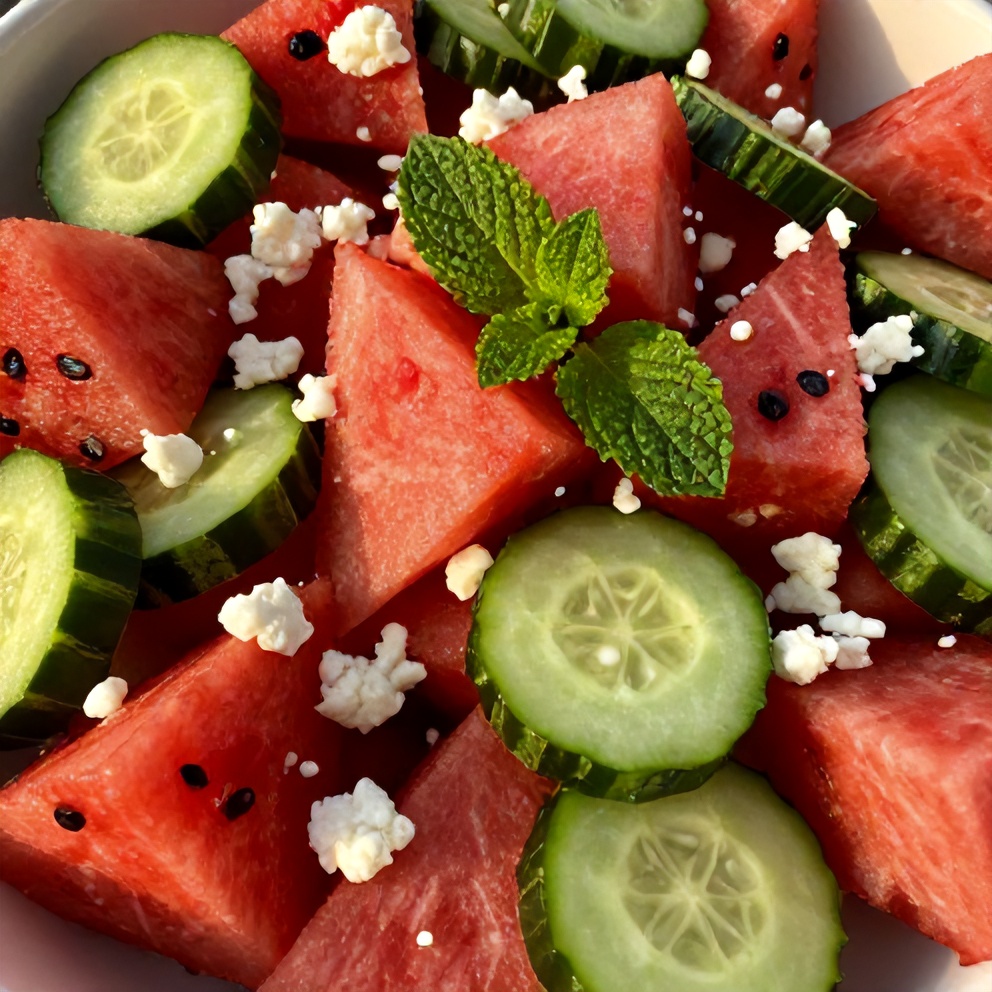 refreshing watermelon cucumber salad